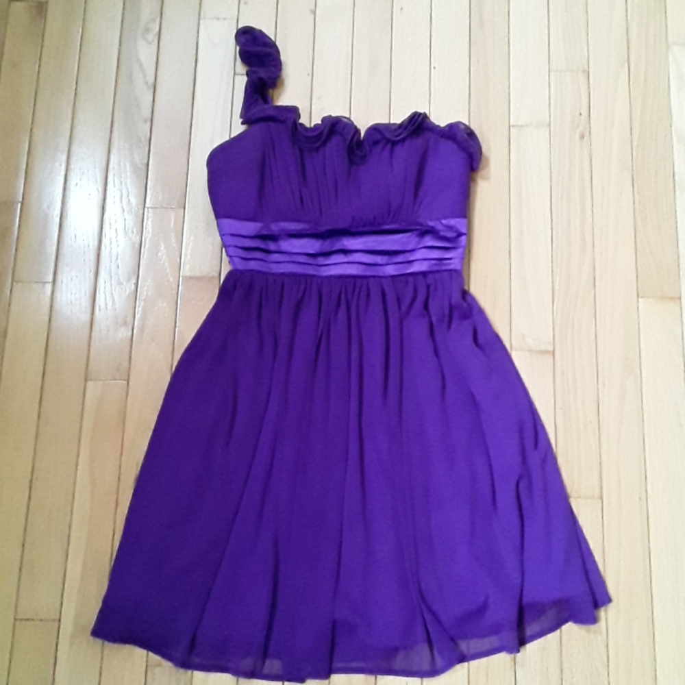 Purple One Shoulder Formal Dress